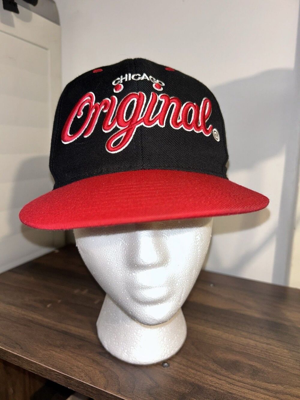 Chicago Original Hat Yupoong KR3W Adjustable Snapback Black Red